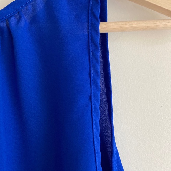 Royal Blue Sleeveless Blouse / Meraki - Picture 7 of 8